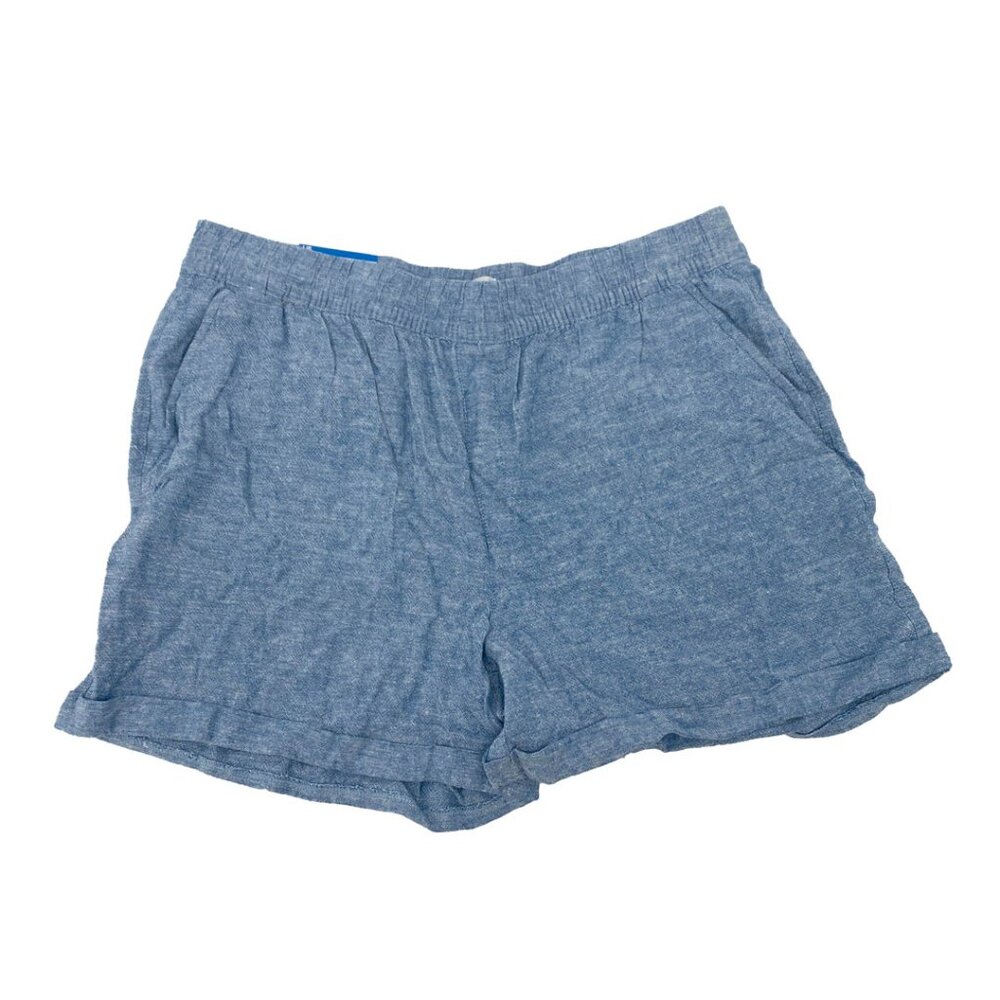 Frank & Oak | Women's Blue Linen Shorts | Summer | Cuffed | Various Sizes **NEW